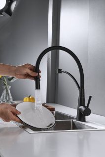 Смеситель для кухни Shevanik S743H-3 чёрный